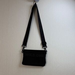 Wild One Black Shoulder Bag with Adjustable Strap